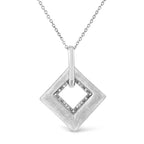 Pavé diamond kite pendant necklace in sterling silver 1/20 cttw 18 bijoux-nyc direct