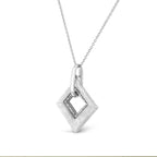 Pavé diamond kite pendant necklace in sterling silver 1/20 cttw 18 bijoux-nyc direct