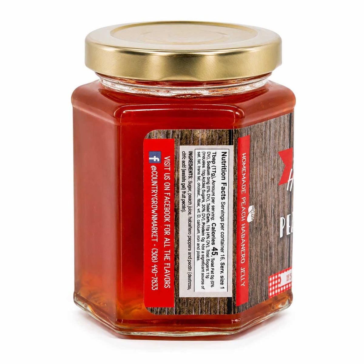Peach Habanero Jelly | Pack of 3 | 11.5 oz | Nutt Family Jams & Jellies
