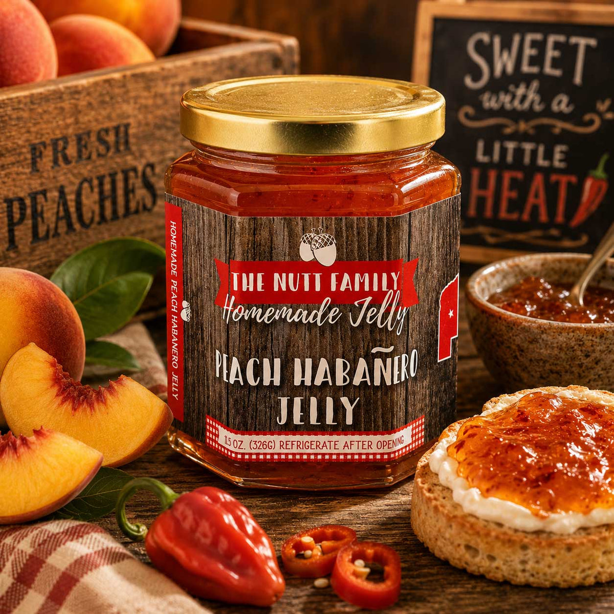 Peach Habanero Jelly | 11.5 oz | Nutt Family Jams & Jellies