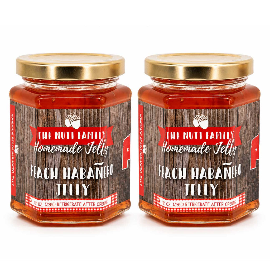 Peach Habanero Jelly | Pack of 2 | 11.5 oz | Nutt Family Jams & Jellies