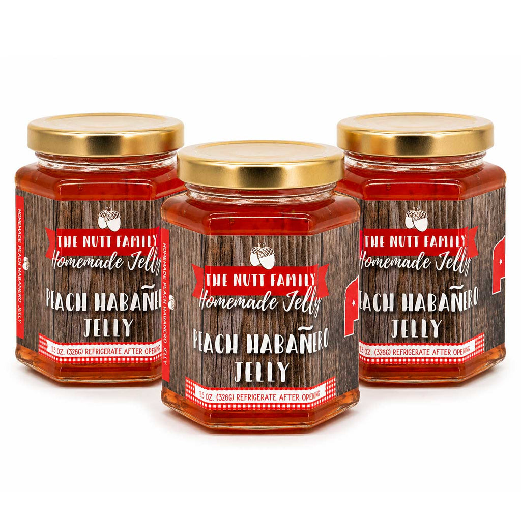 Peach Habanero Jelly | Pack of 3 | 11.5 oz | Nutt Family Jams & Jellies