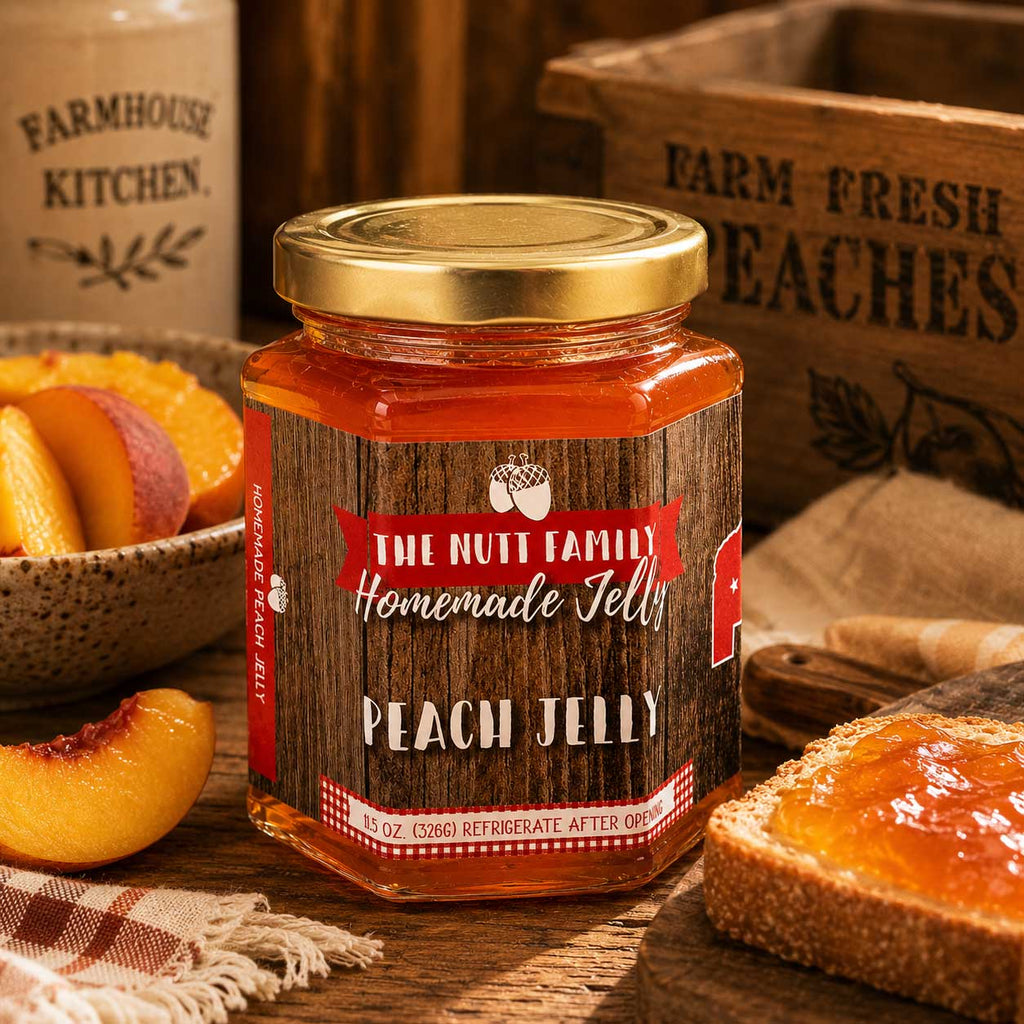 Peach Jelly | Pack of 2 | 11.5 oz | Nutt Family Jams & Jellies