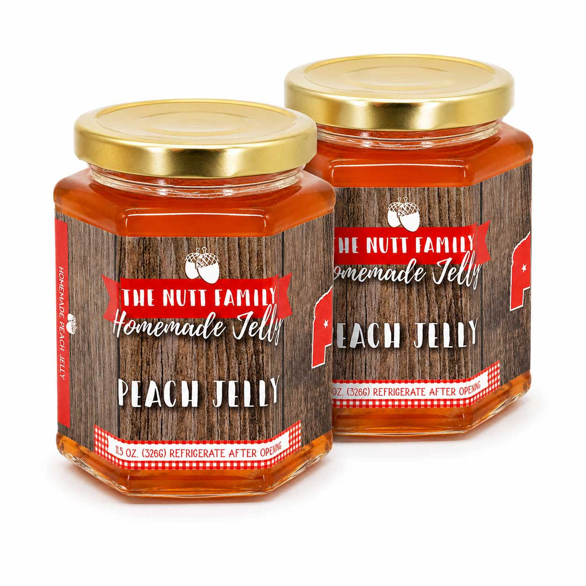 Peach Jelly | Pack of 2 | 11.5 oz | Nutt Family Jams & Jellies