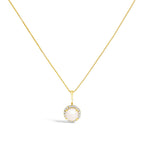 10K Gold Gemstone and 3/8 Cttw Diamond Halo Jewelry Set (Earrings, Pendant & Ring)