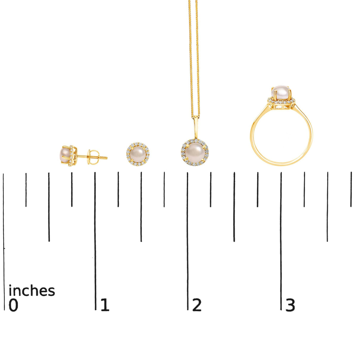 10K Gold Gemstone and 3/8 Cttw Diamond Halo Jewelry Set (Earrings, Pendant & Ring)