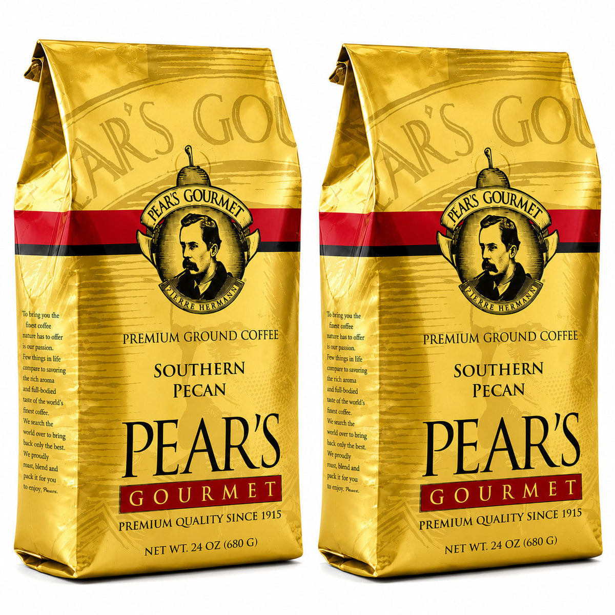 Pear's Southern Pecan Ground Coffee | Pack of 2 | 24 oz | Brenmar