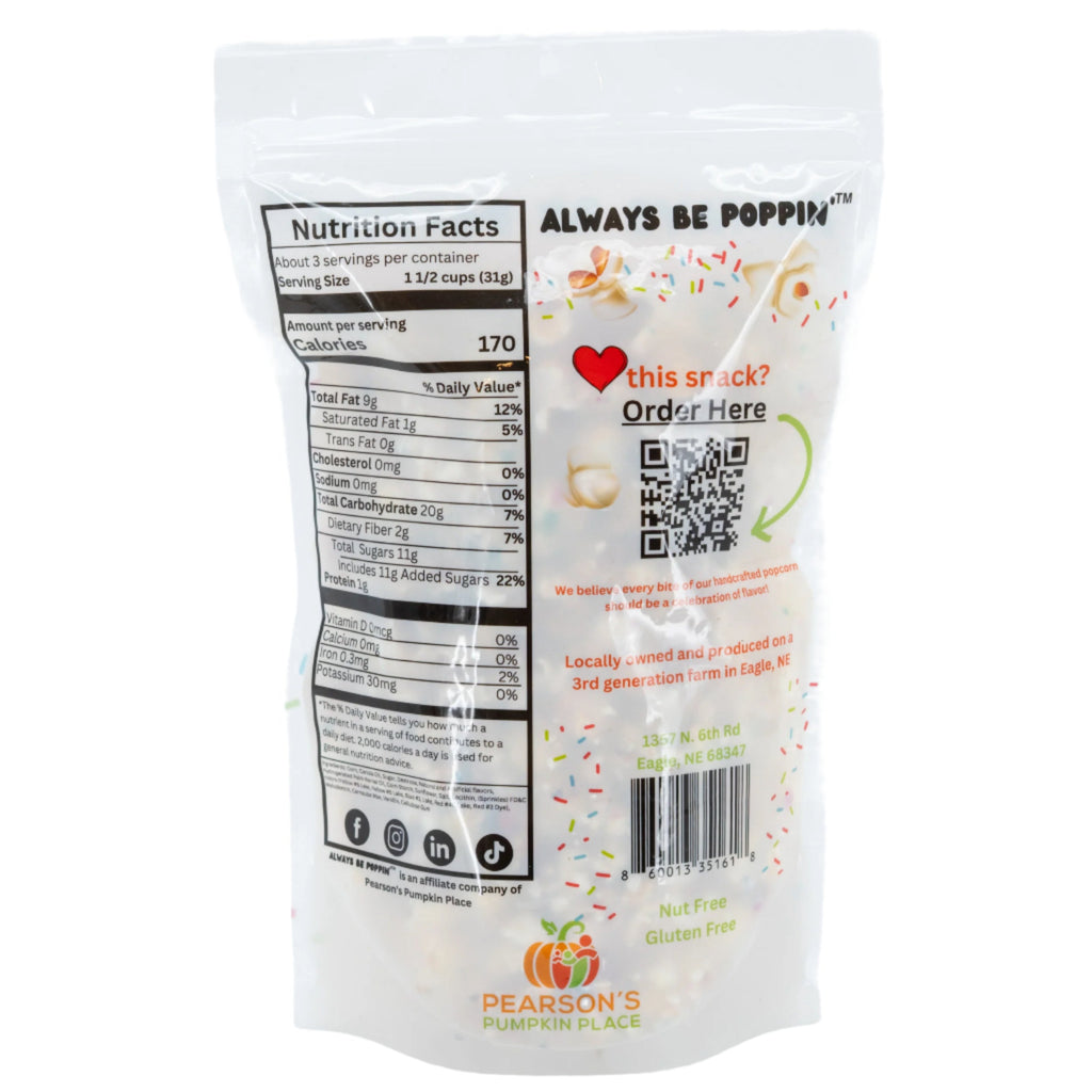 Birthday Cake Popcorn | 3.5 oz | Gluten Free | Pearson's Pumpkin Place