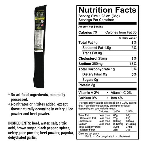 Black Pepper Beef Stick | Pack of 2 | 1.25 oz | Nebraska Star Beef