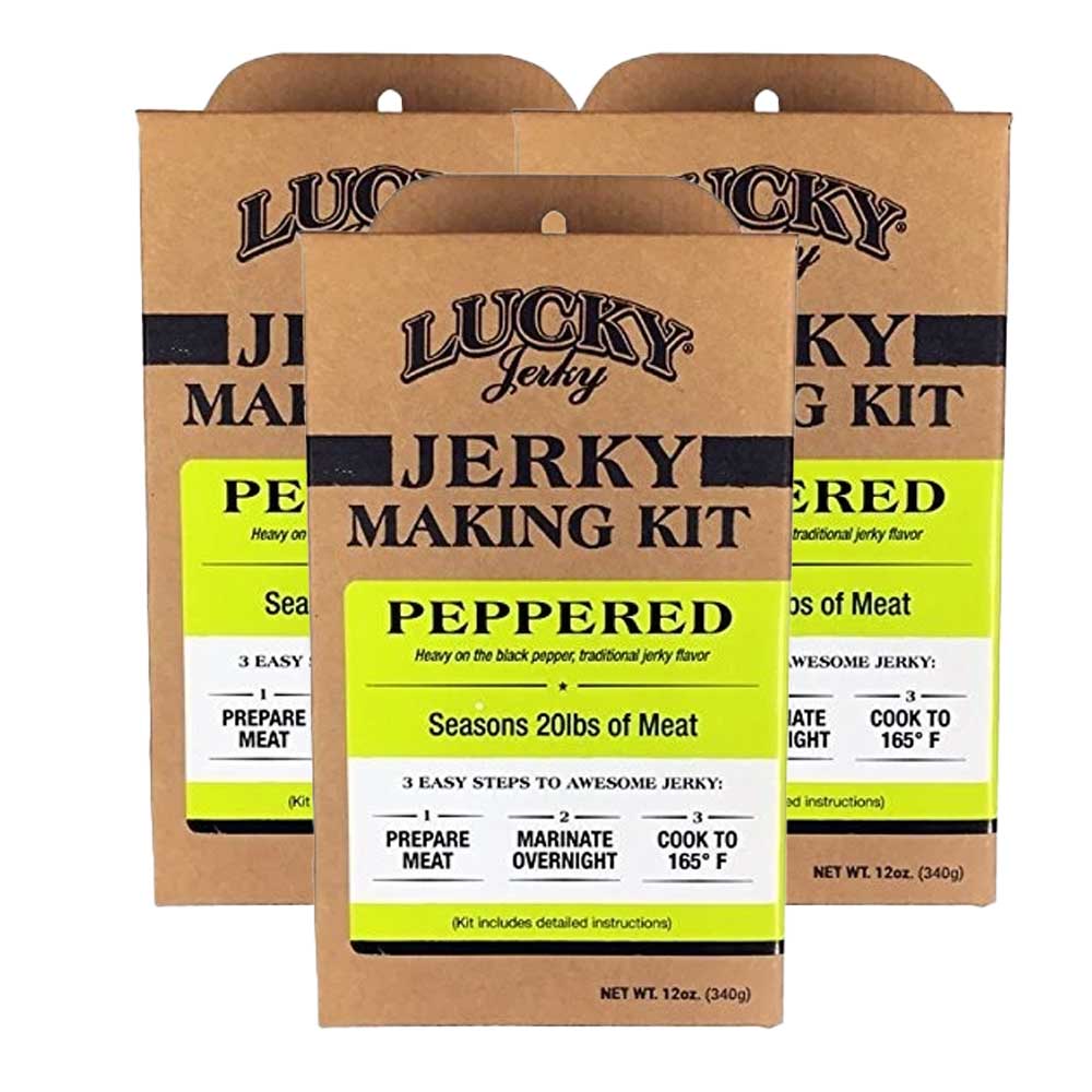 Peppered Jerky Making Kit | Pack of 3 | 12 oz |  Nebraska Star Beef