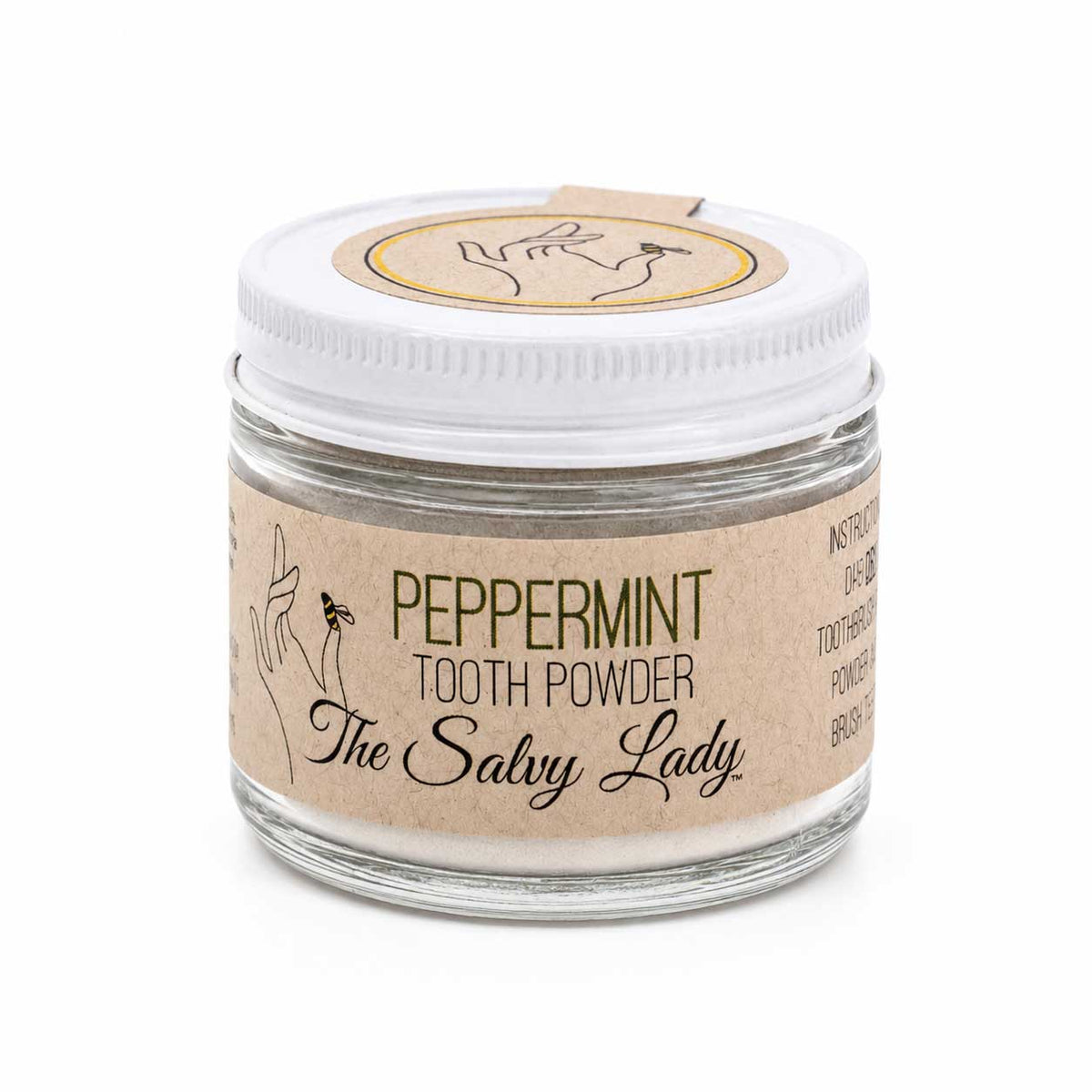 Sweetened Tooth Powder | 2 oz | Peppermint or Cinnamon | Fluoride Free | The Salvy Lady