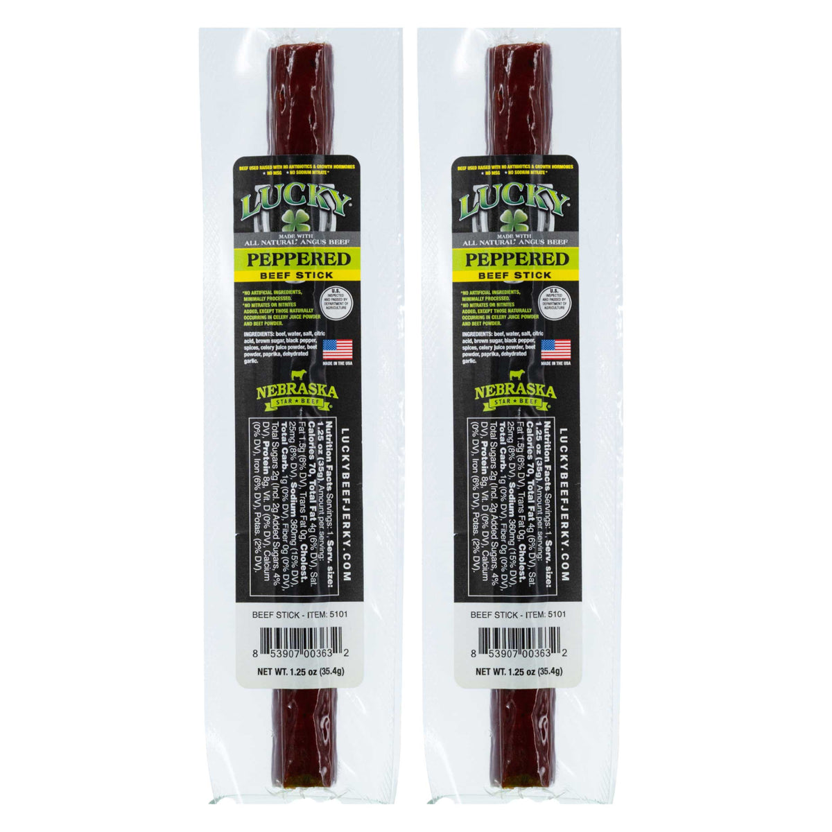 Black Pepper Beef Stick | Pack of 2 | 1.25 oz | Nebraska Star Beef