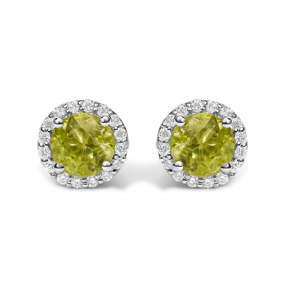 10K Gold Gemstone and 3/8 Cttw Diamond Halo Jewelry Set (Earrings, Pendant & Ring)