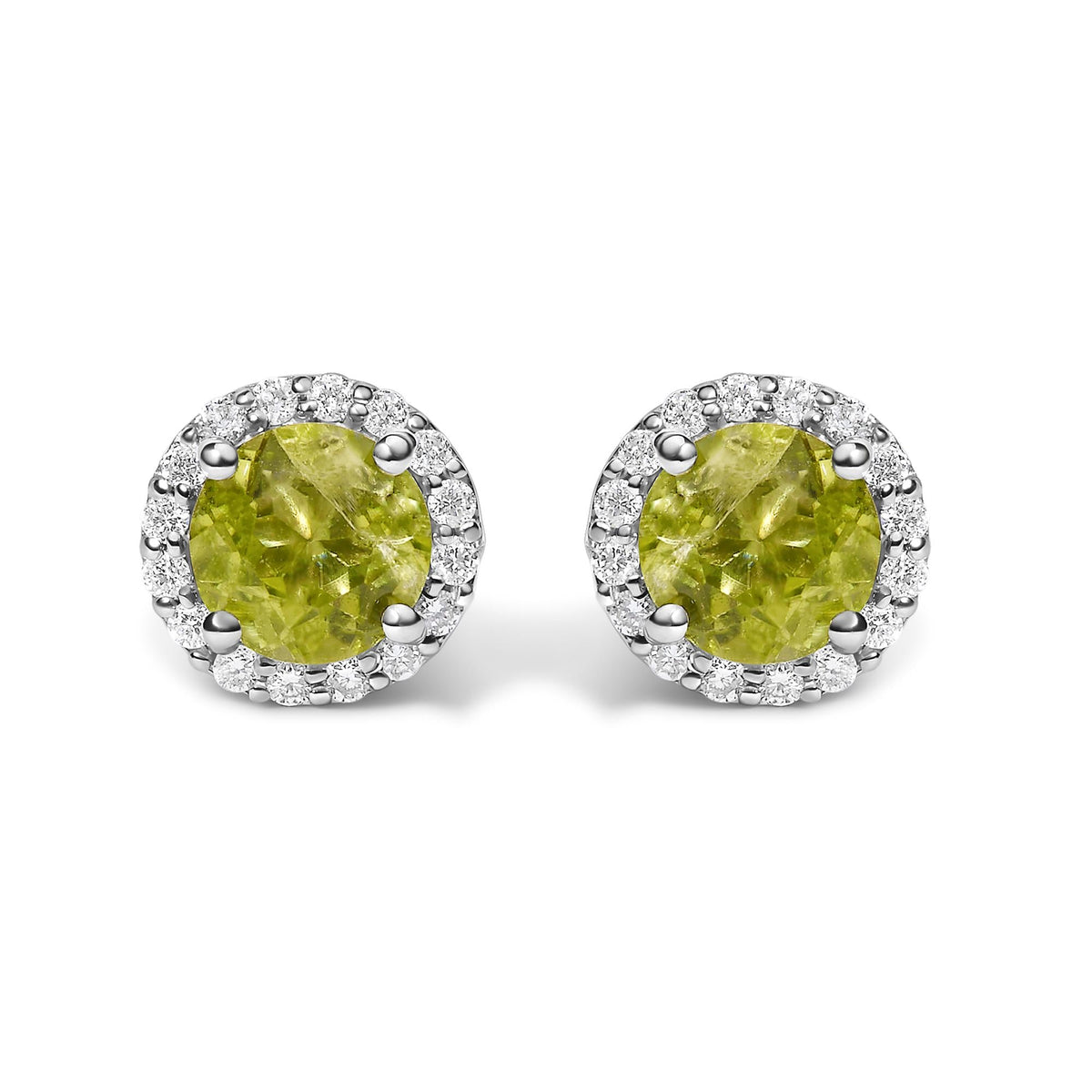 10K Gold Gemstone and 3/8 Cttw Diamond Halo Jewelry Set (Earrings, Pendant & Ring)