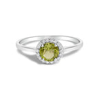 10K Gold Gemstone and 3/8 Cttw Diamond Halo Jewelry Set (Earrings, Pendant & Ring)