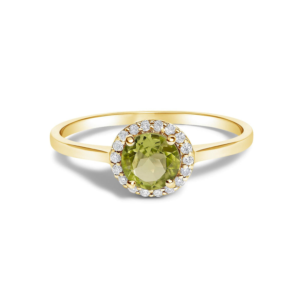 10K Gold Gemstone and 3/8 Cttw Diamond Halo Jewelry Set (Earrings, Pendant & Ring)