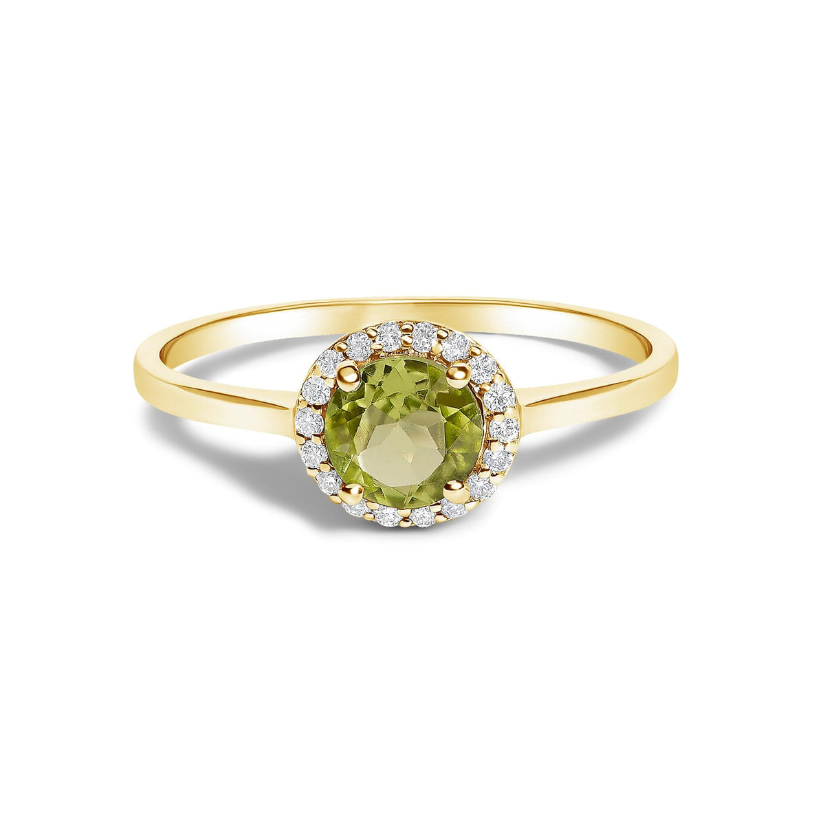 10K Gold Gemstone and 3/8 Cttw Diamond Halo Jewelry Set (Earrings, Pendant & Ring)