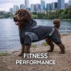 Pet Life ® Active 'Pawsterity' Mediumweight 4-Way-Stretch Yoga Fitness Dog Tracksuit Hoodie