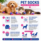 Pet Life ® Anti-Slip Rubberized Gripped Breathable Stretch Pet Dog Socks - Set of 4