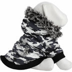 Pet Life ® Classic Metallic Fashion 3M Insulated Dog Coat Parka  w/ Removable Hood