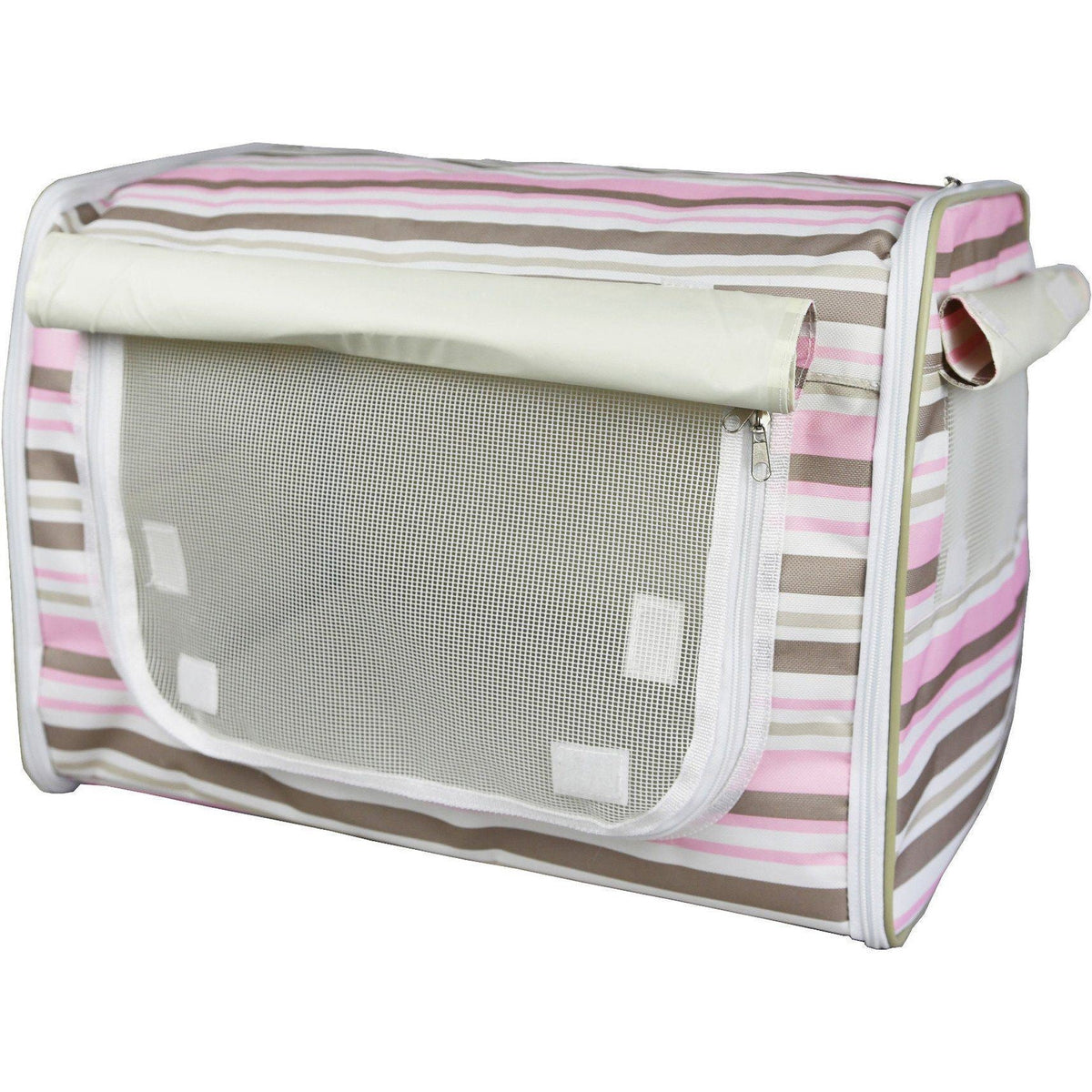 Pet Life ® 'Easy Folding' Zippered Folding Collapsible Wire Framed Lightweight Pet Dog Crate Carrier