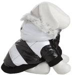 Pet Life ® Fashion Striped 3M Insulated Ultra-Plush Pet Dog Parka Coat w/ Removable Hood