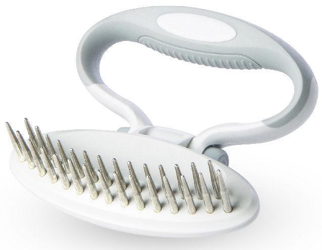 Pet Life ® 'Gyrater' Swivel Travel Dual-Rowed Grooming Undercoat Pet Rake