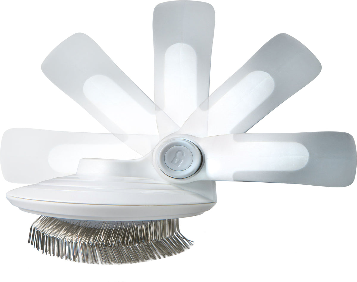 Pet Life ® 'Gyrater' Travel Self-Cleaning Swivel Grooming Slicker Pet Brush