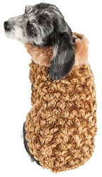 Pet Life ® Luxe 'Furpaw' Shaggy Elegant Fashion Designer Fur Dog Coat