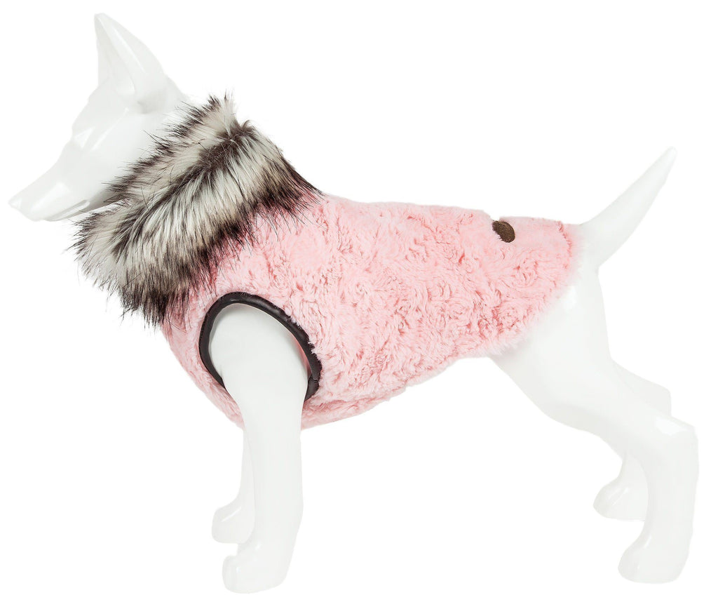 Pet Life ®  Luxe 'Pinkachew' Charming Fashion Mink Fur Dog Coat