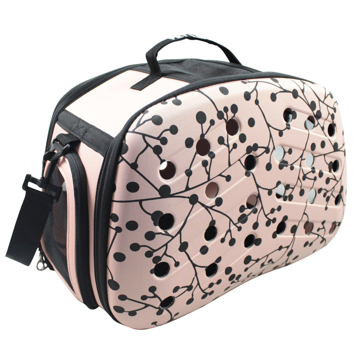 Pet Life ® 'Narrow Shelled' Perforated Lightweight Collapsible Military Grade Fashion Designer Travel Pet Dog Carrier Crate