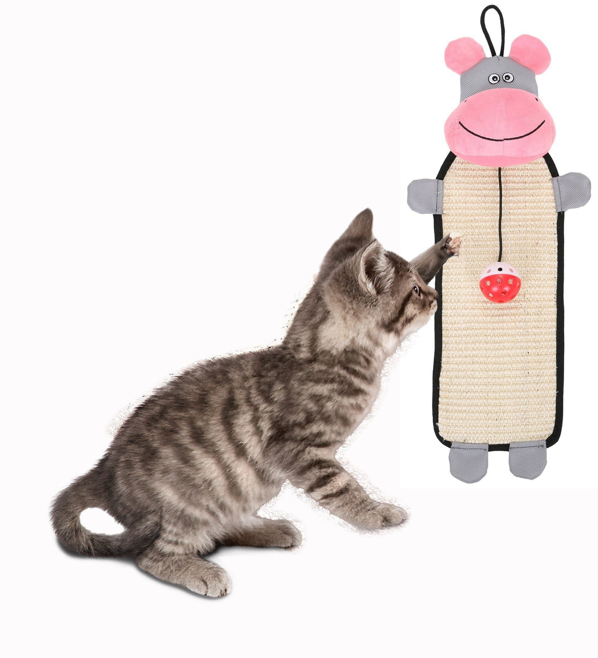 Pet Life ® 'Paw-Pleasant' Hanging Sisal & Jute Carpet Kitty Cat Scratcher with Toy