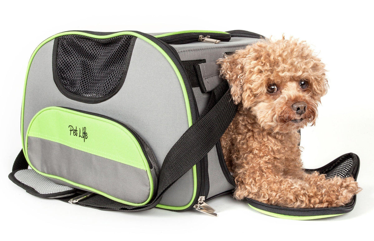 Pet Life ® 'Sky-Max' Airline Approved Designer Sporty Collapsible Travel Fashion Pet Dog Carrier