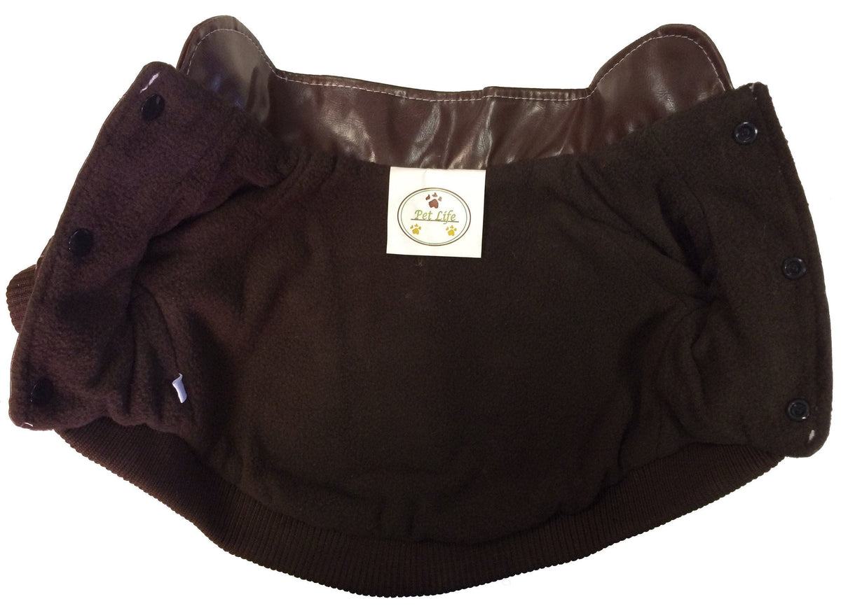 Pet Life ® 'Wuff-Rider' Fashion Suede Stitched Dog Jacket