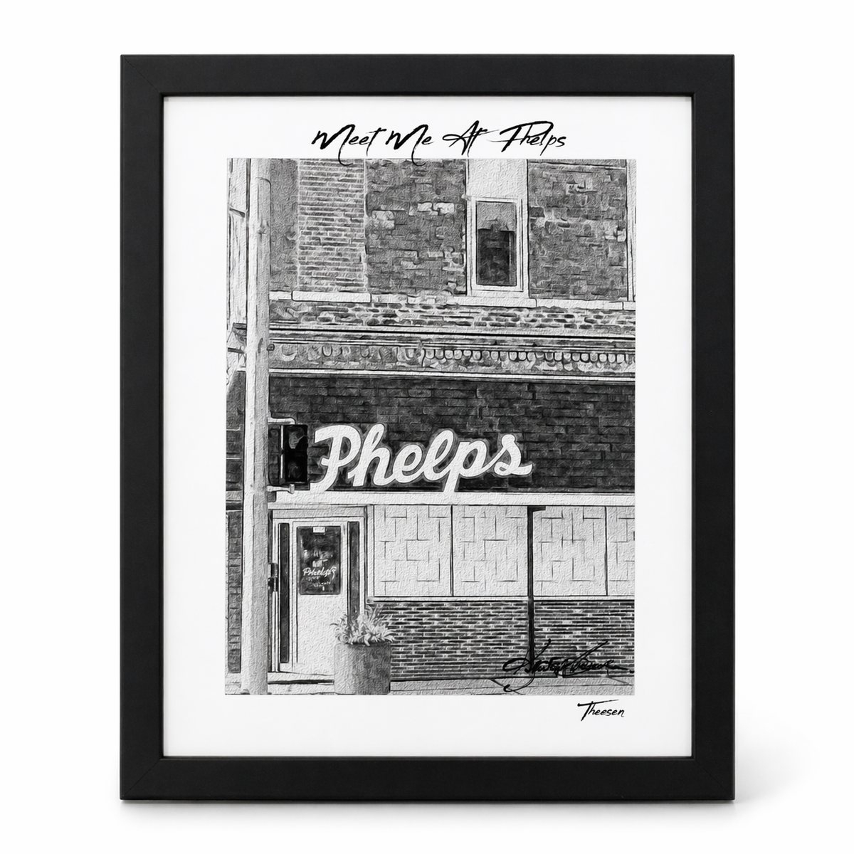 SALE Broken Glass | Meet Me At Phelps By Kent Theesen | 14" x 11" | Tee-Sun Productions