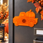 Pickup With Pumpkin Magnetic Plaque | 5.5" x 3.5" | Multiple Color Options | Glowing Creation