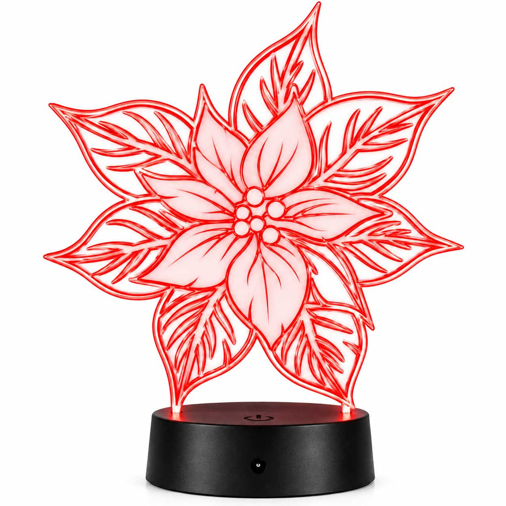 Pointsettia LED Lighted Plaque | Glowing Creation