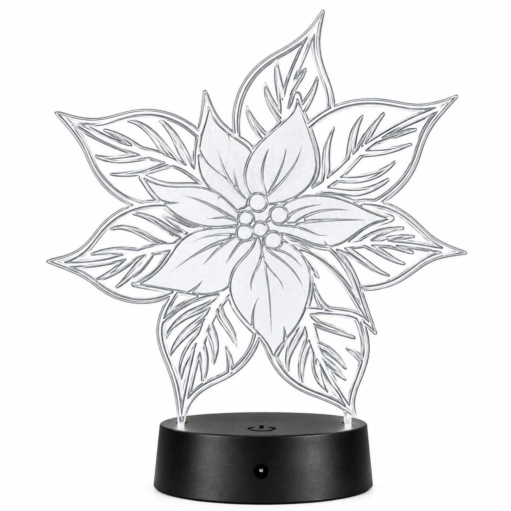 Pointsettia LED Lighted Plaque | Glowing Creation