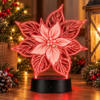 Pointsettia LED Lighted Plaque | Glowing Creation