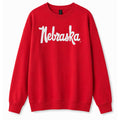 Nebraska Polka Dot Sewn Appliqué Red Licensed Women's Crewneck Sweatshirt | Multiple Sizes | H.Flynn Designs