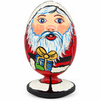 Santa Claus with Christmas Gift Wooden Figurine