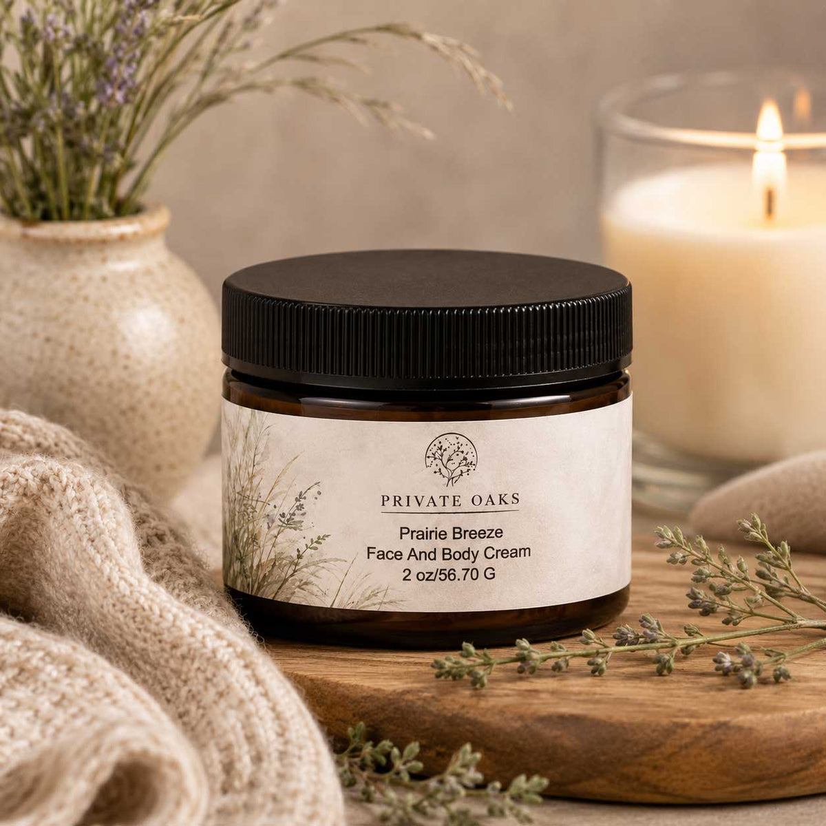 Prairie Breeze Face & Body Cream | 2oz | Multiple Skin Types | Private Oaks Soap Co.