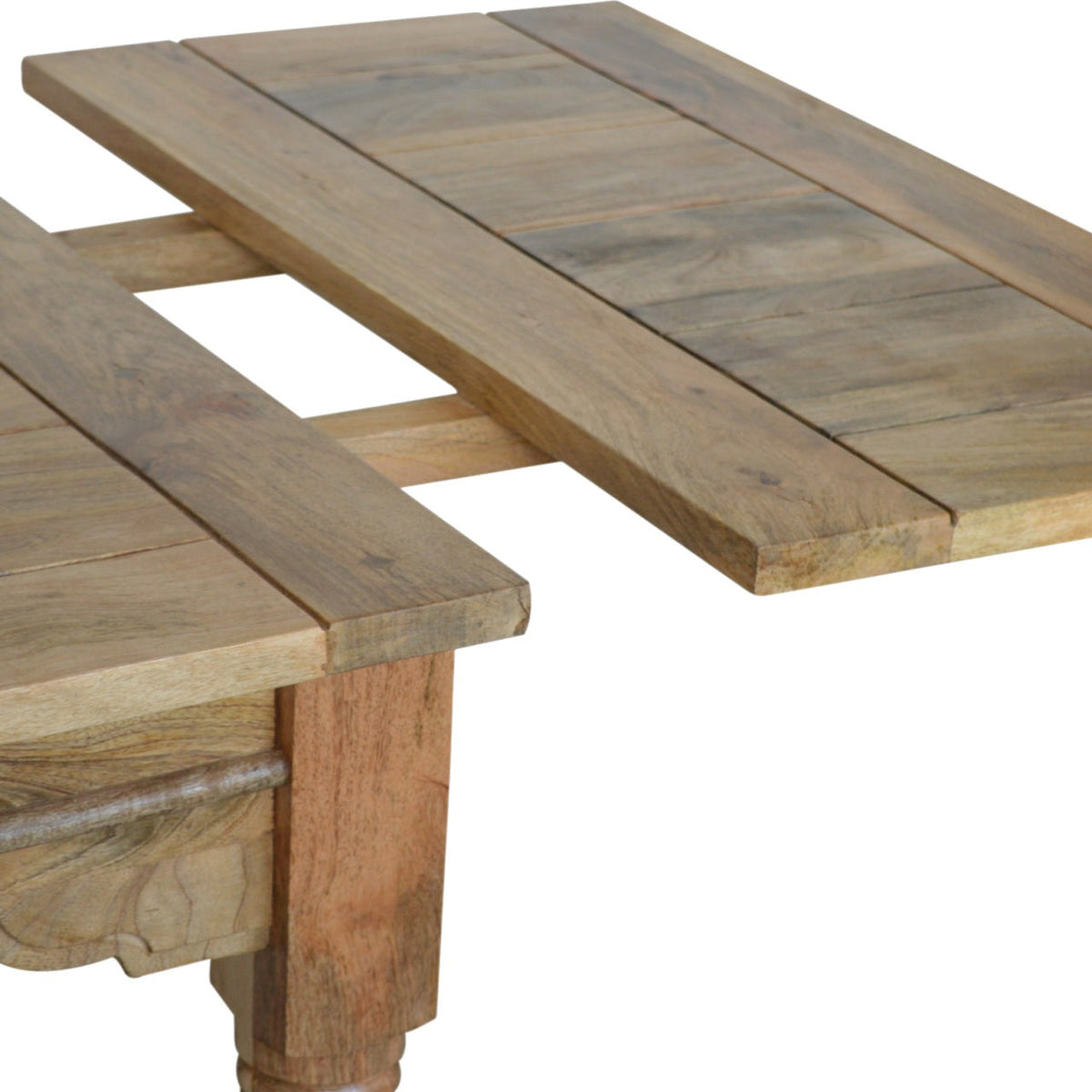Granary Extension Solid Mango Wood Dining Table – Oak-Ish Finish