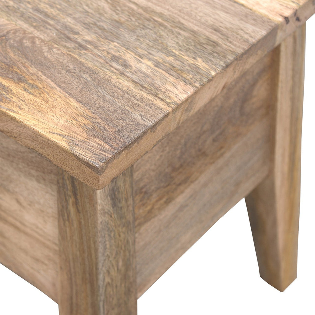 Solid Mango Wood Lift-Top Storage Bench – Oak-Ish Finish
