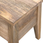 Solid Mango Wood Lift-Top Storage Bench – Oak-Ish Finish