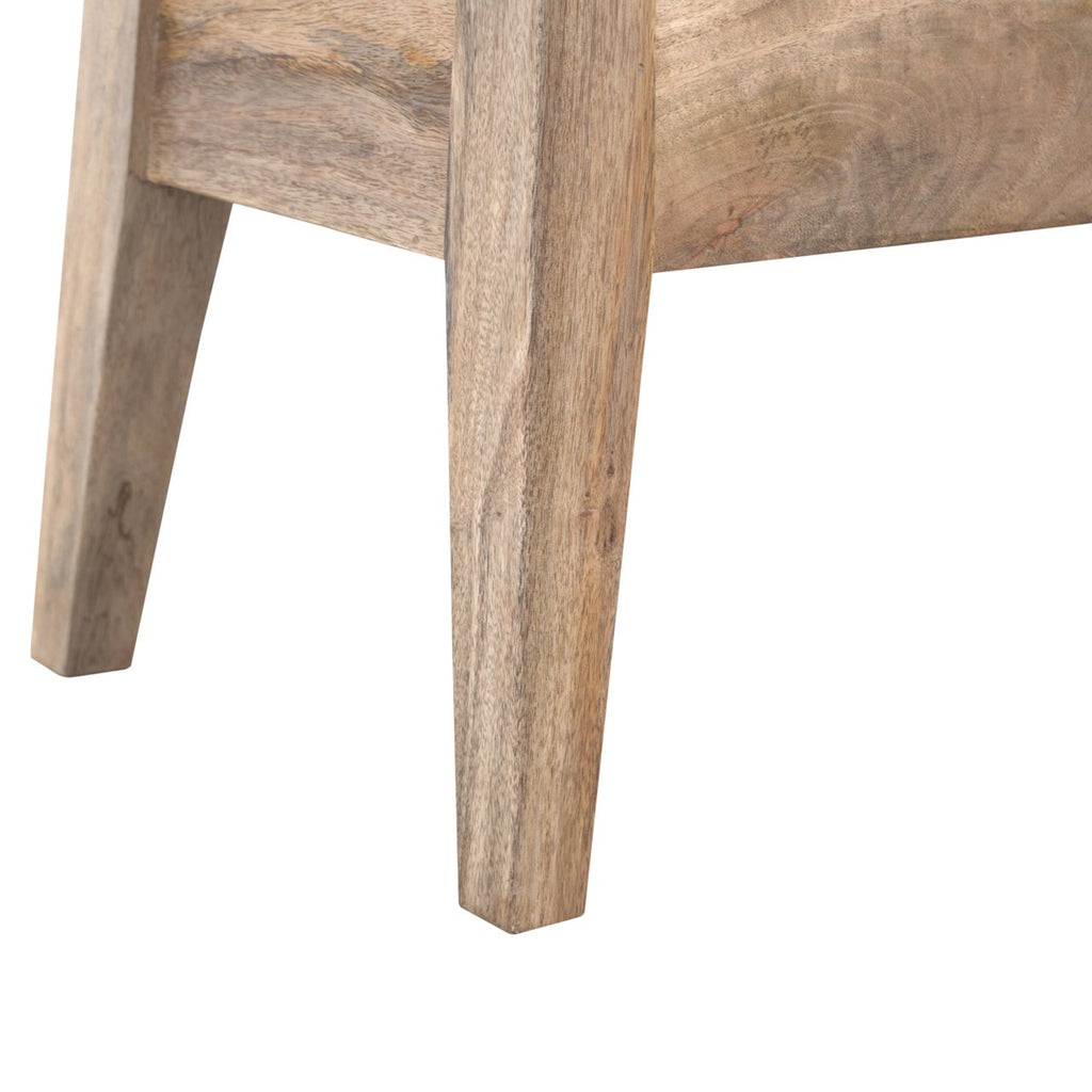 Solid Mango Wood Lift-Top Storage Bench – Oak-Ish Finish