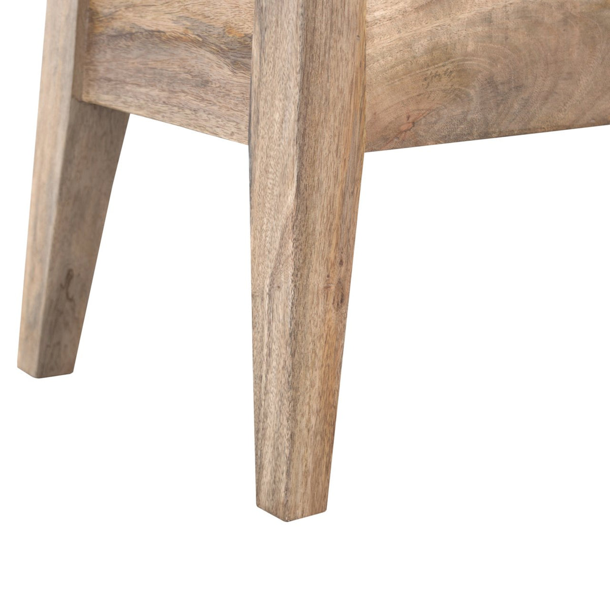 Solid Mango Wood Lift-Top Storage Bench – Oak-Ish Finish