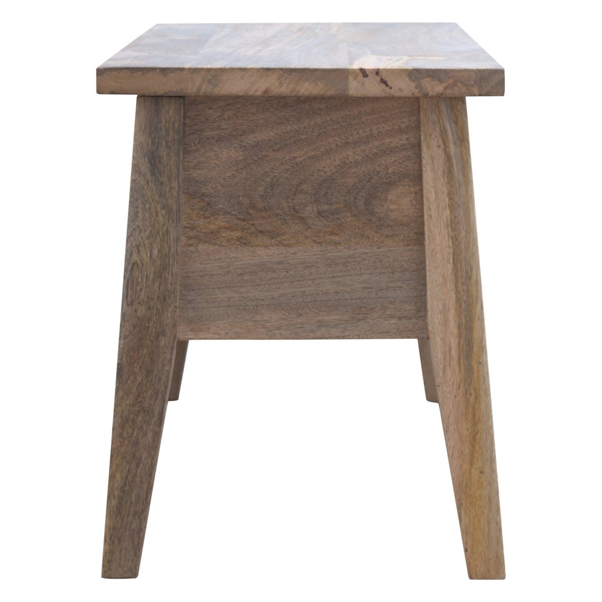 Solid Mango Wood Lift-Top Storage Bench – Oak-Ish Finish