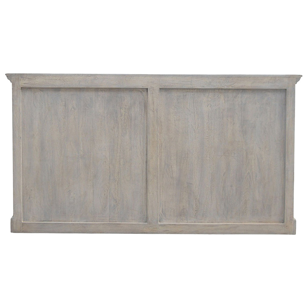 Solid Mango Wood Sideboard – Stone Acid-Wash Finish, Glazed Doors & Drawers