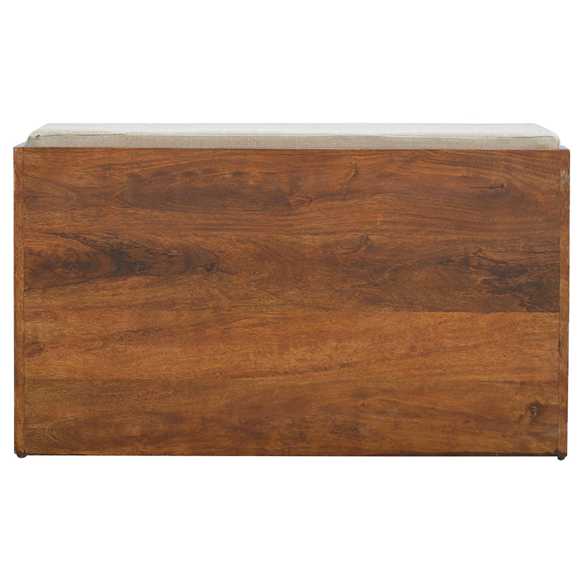 Solid Mango Wood Shoe Storage Bench – Mud Linen Seat for 6–8 Pairs